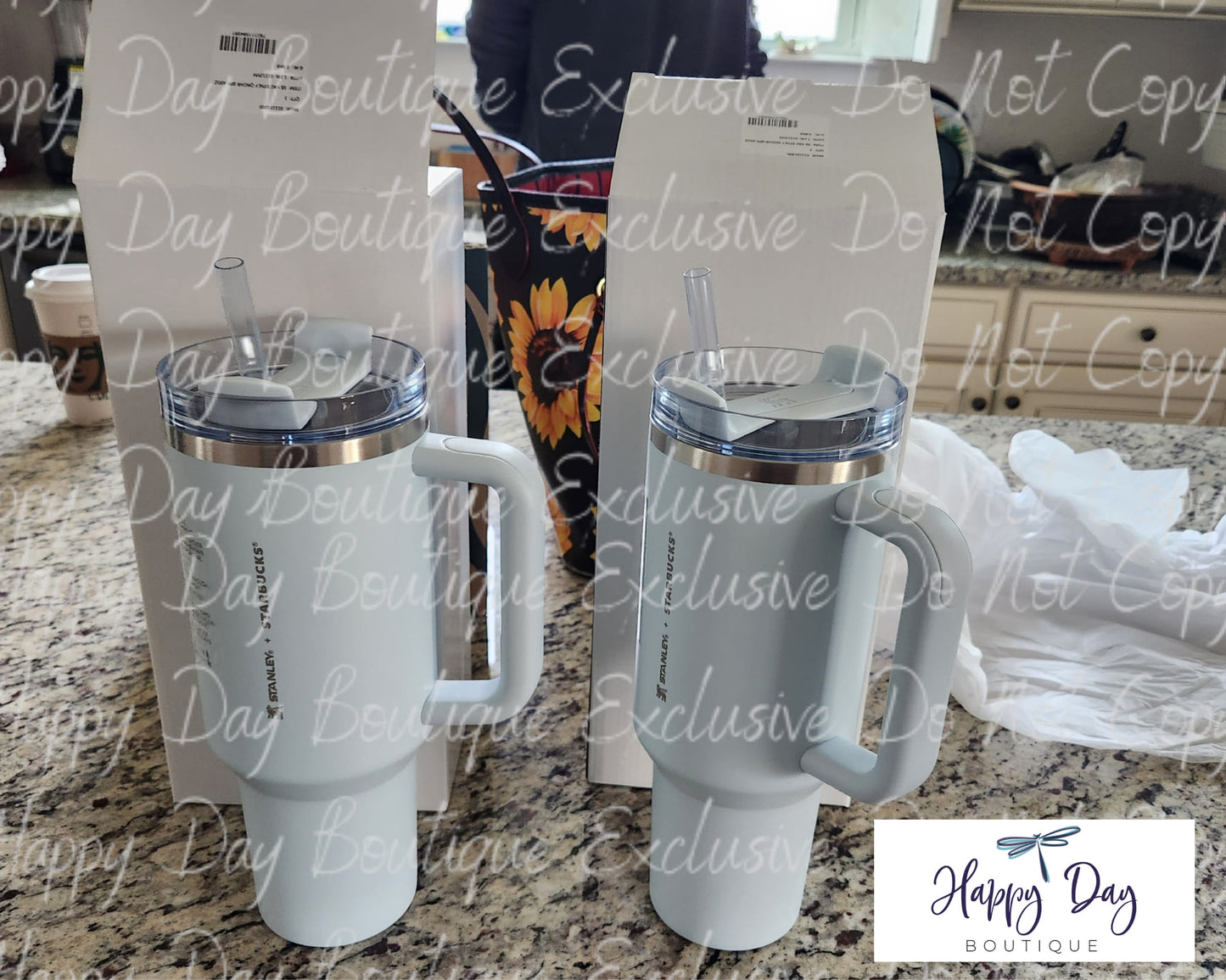 Spring Blue Stanley + Starbucks Quencher 40 Ounce Tumbler