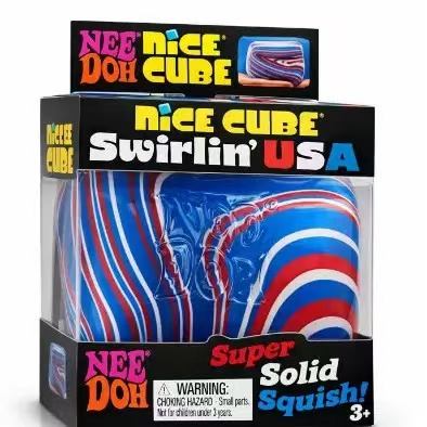 Red, White, & Blue USA Swirl Squishy Ice Cube - Preorder