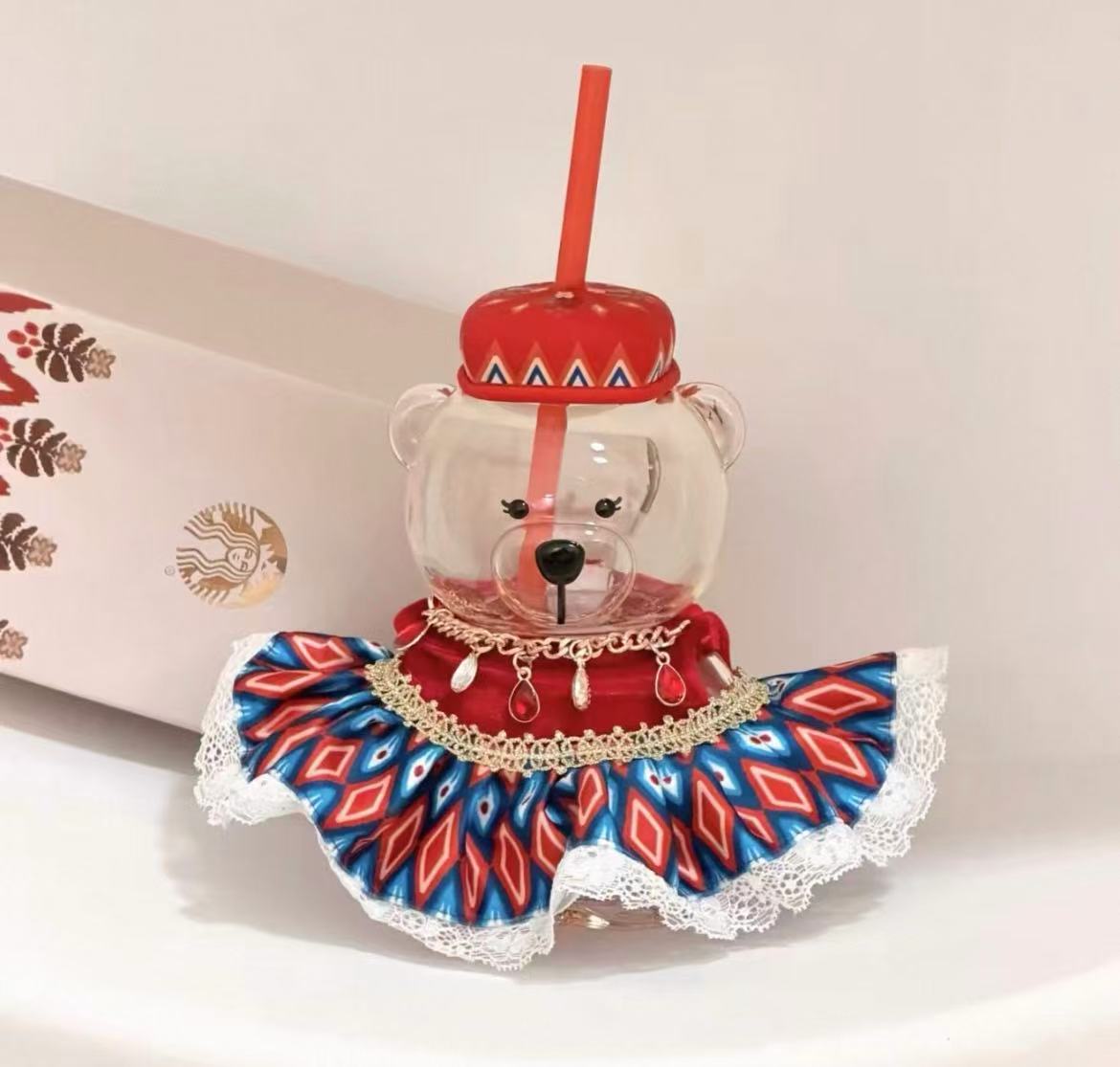 Tibet Starbucks Bearista Glass Cup - Preorder
