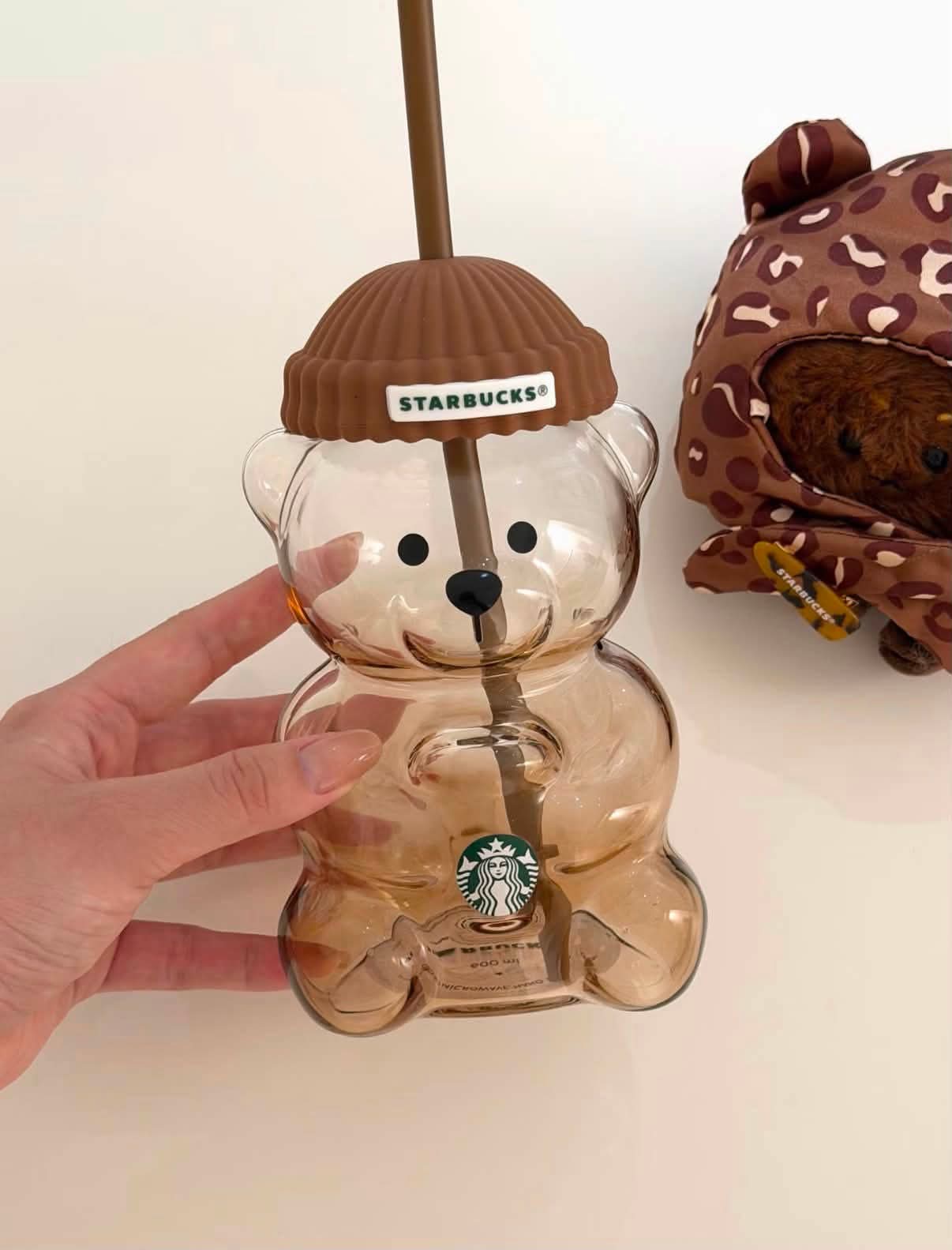 Starbucks China Leopard Bear Glass Cup - AUTHENTIC - Preorder