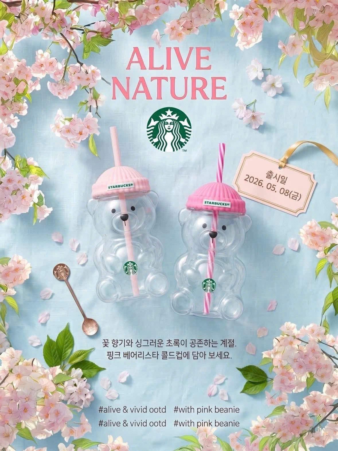 AUTHENTIC Korea Pink Starbucks Bearista Cup - Preorder