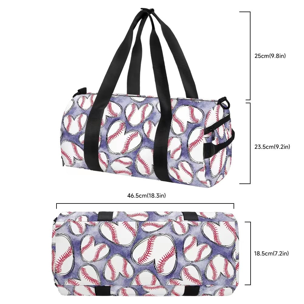 Baseball Hearts Duffle Bag