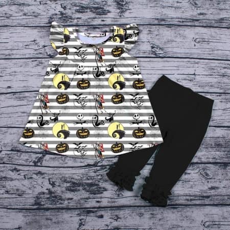 Jack & Sally Top with Matching Ruffle Pants