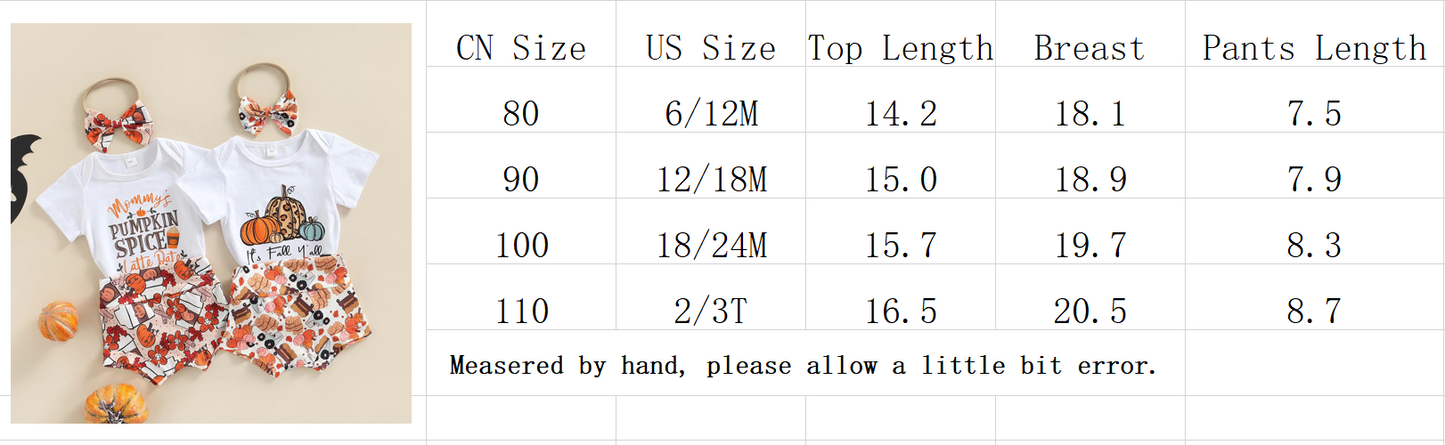 Pumpkin Spice 3 Piece Baby Outfit