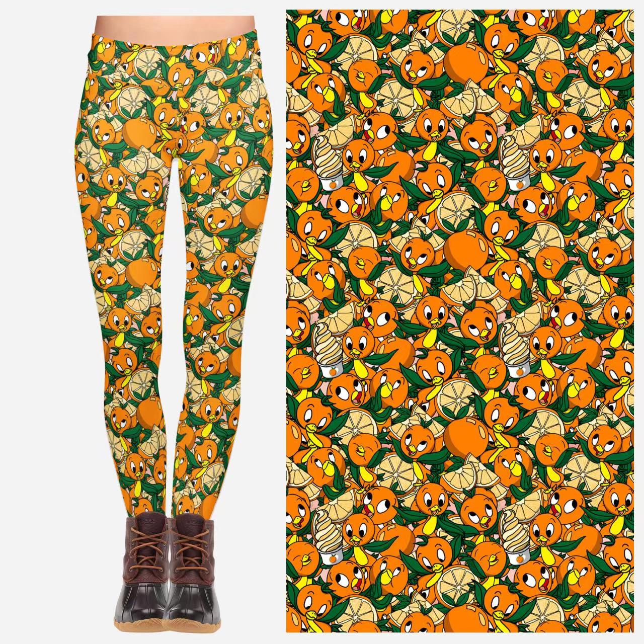 Orange Bird Leggings w/pockets