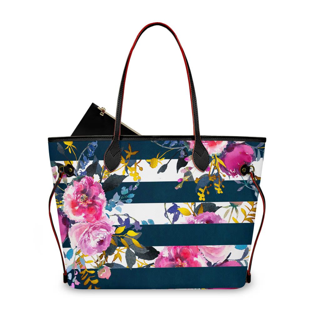 Floral Stripe Neverfull Purse - Preorder
