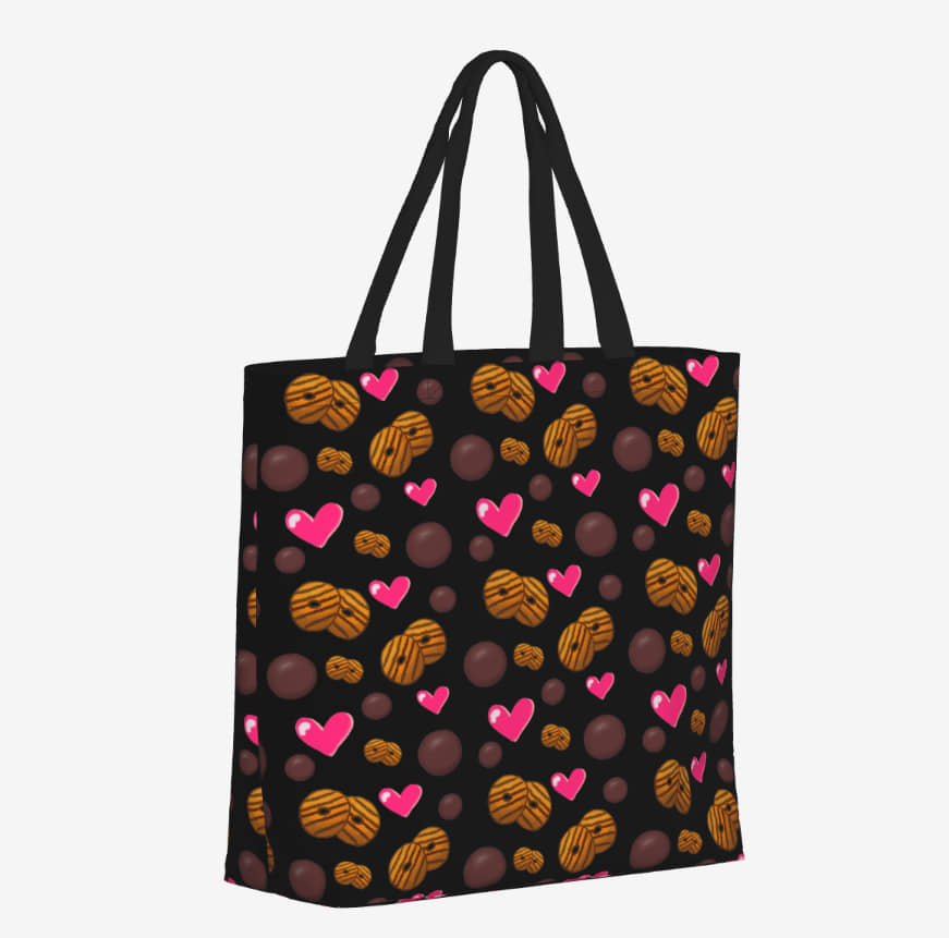 Cookie Love hopping Tote w/ Zipper- Preorder - 3 to 5 week TAT