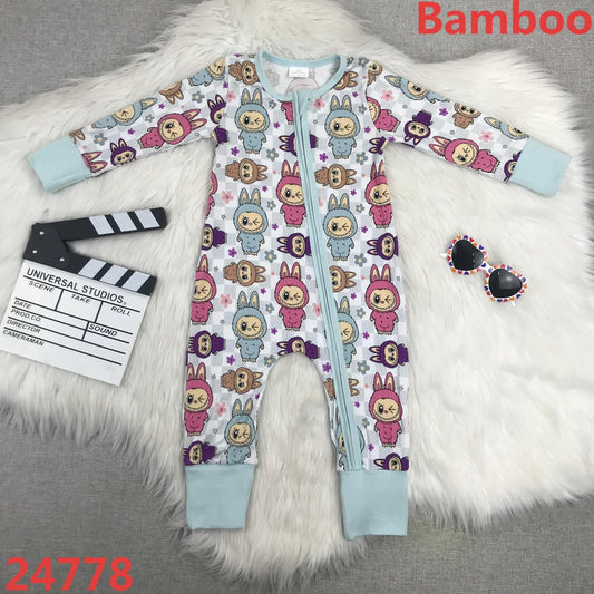 Labubu Long Sleeve Bamboo PJ Zippie