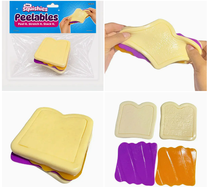Taba Squishies® Peelables Deluxe Premium Silicone Fidget Toy Pb&J Sandwich - Preorder - ETA Sept. 2026 (Copy)