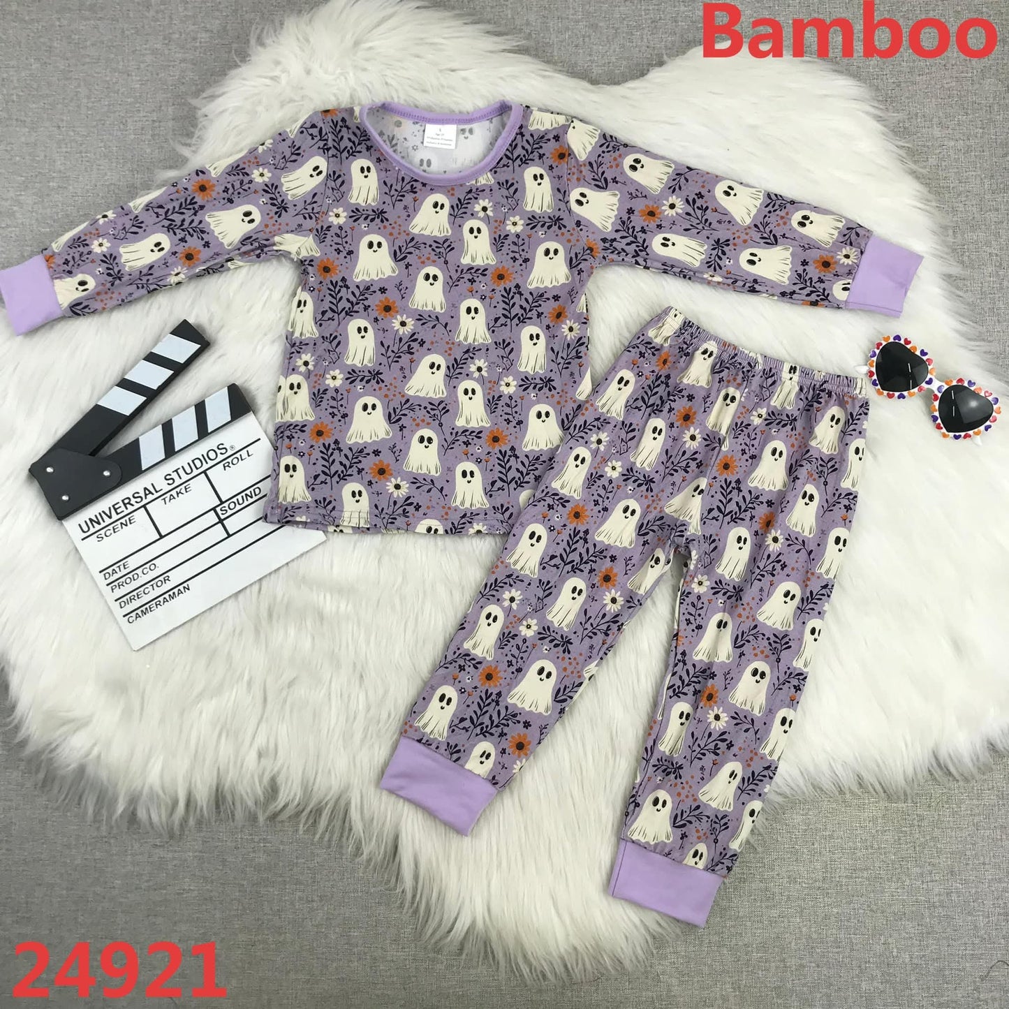Purple Ghost Bamboo PJ Set