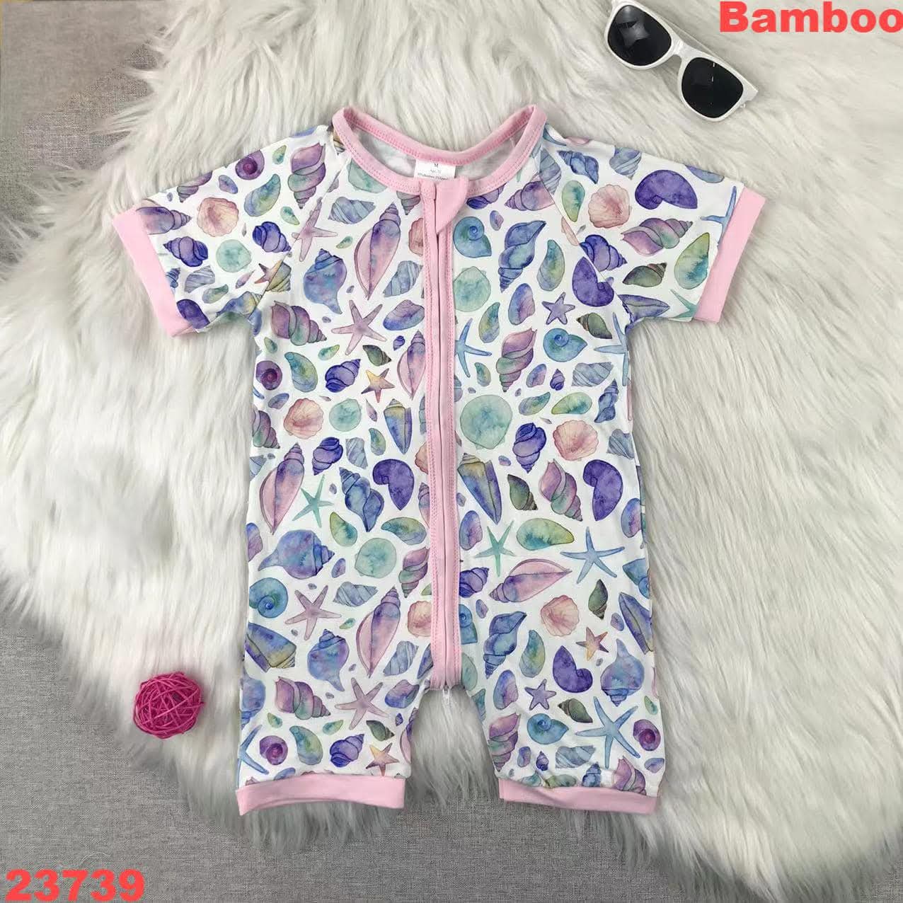 Sea Shell Bamboo PJ Zippie