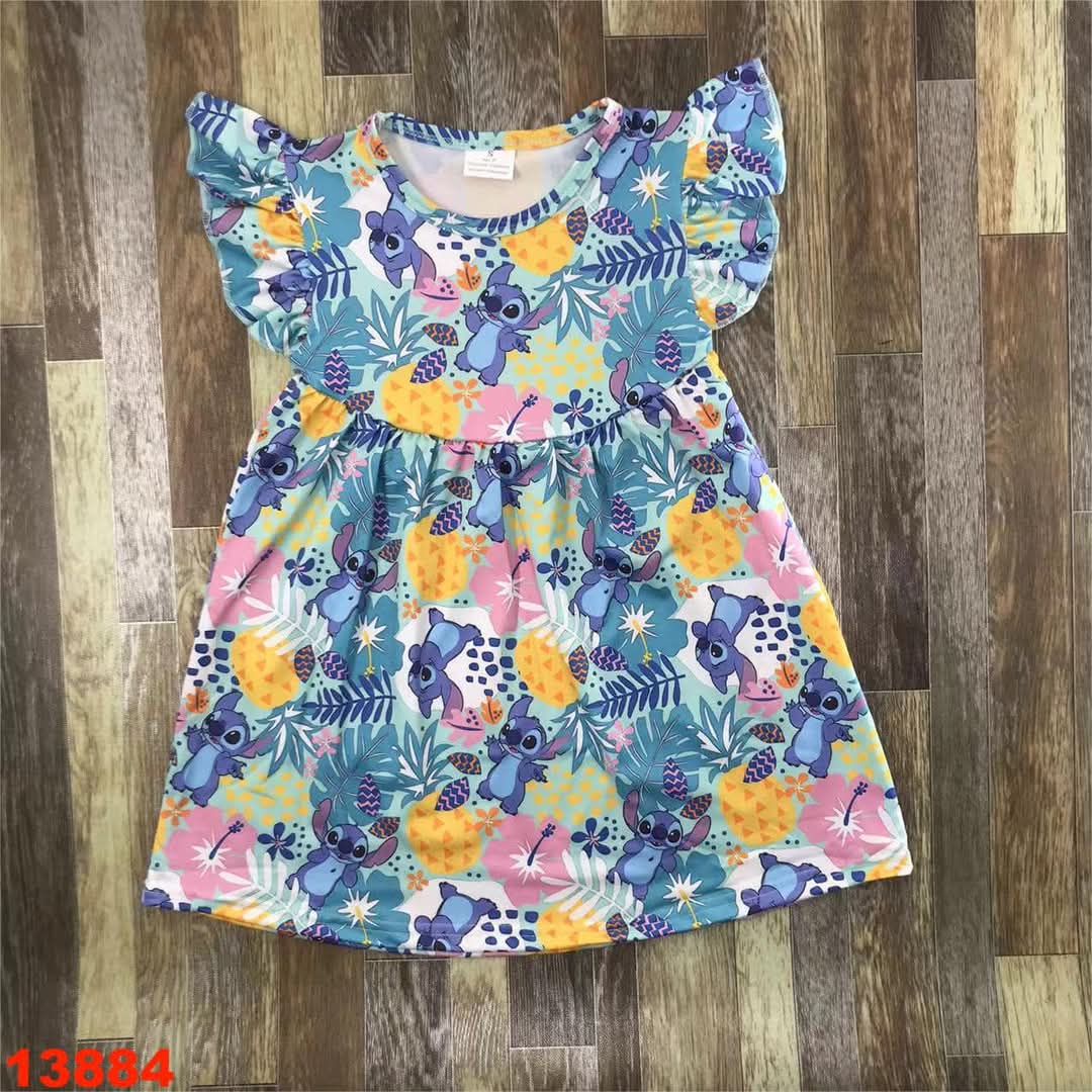 Blue Alien Girl's Dress