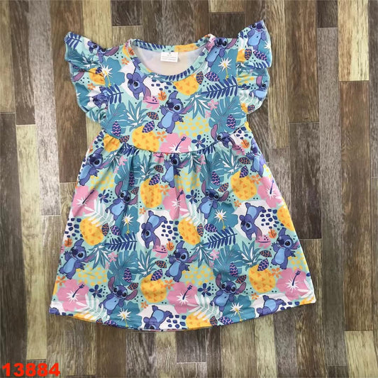 Blue Alien Girl's Dress