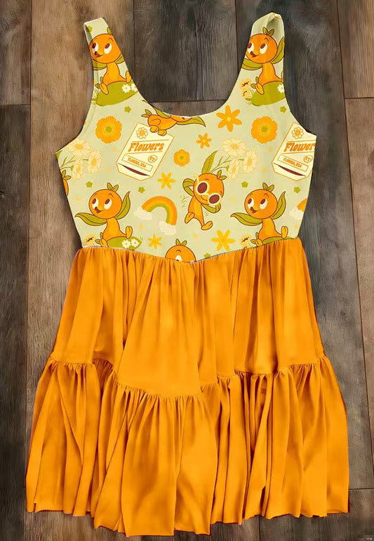 Orange Bird Mesh w/ Shorts Underneath -Dress Preorder- ETA is mid April