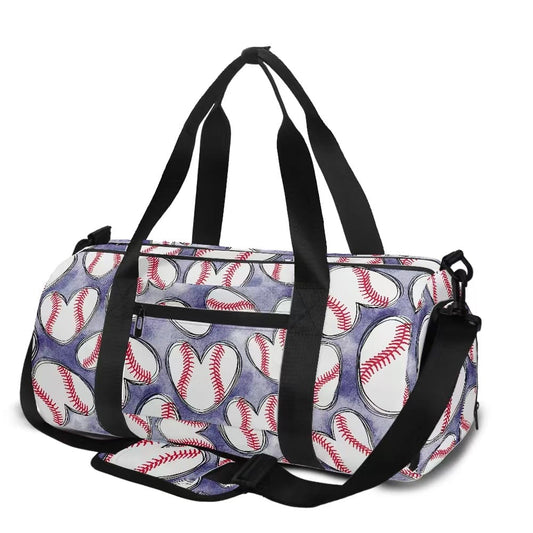 Baseball Hearts Duffle Bag