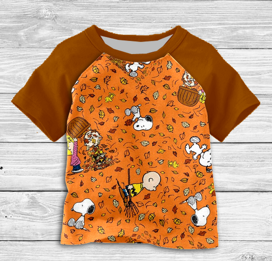 Playing in Leaves Kid's Top